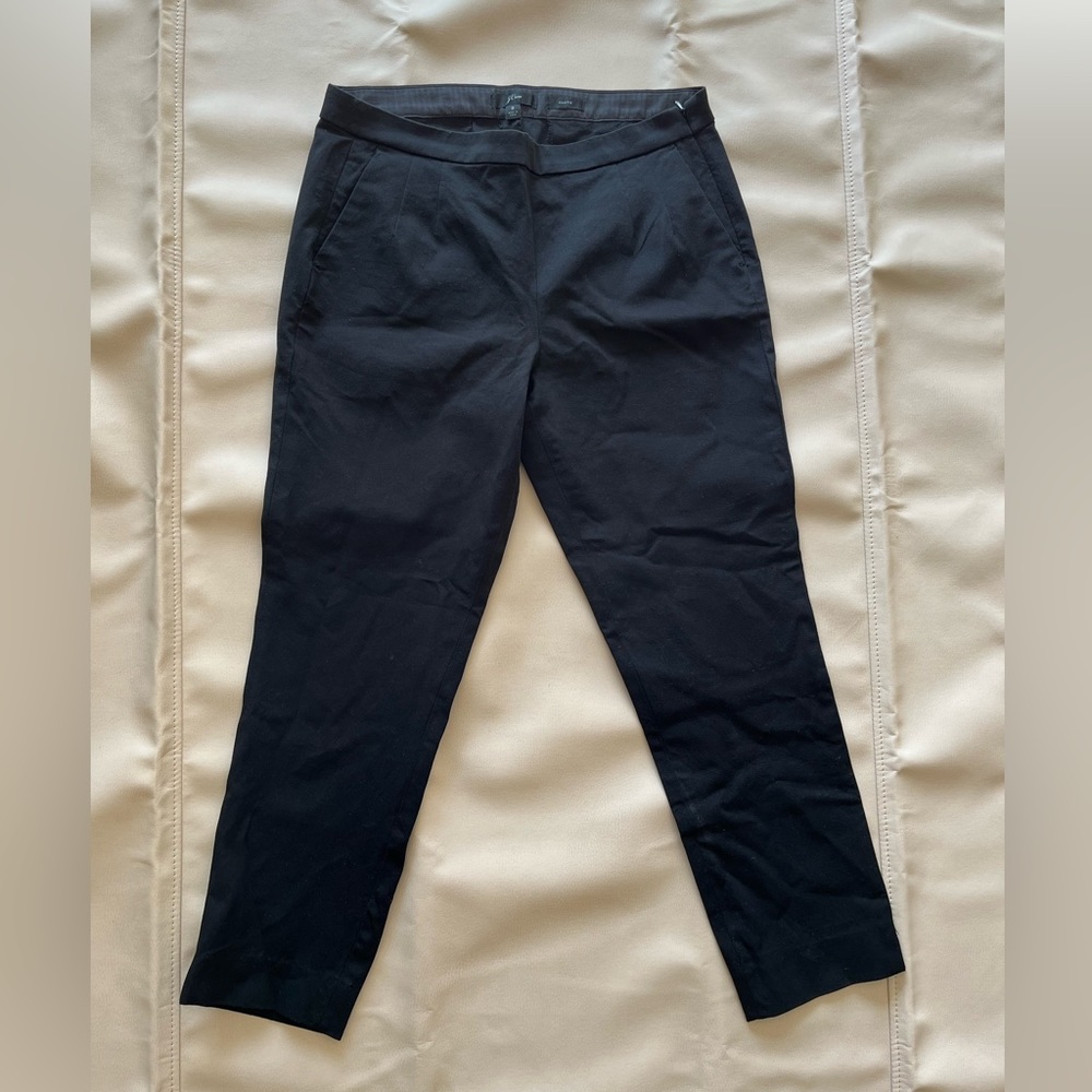 J.CREW Martie Pants Ankle Crop Side Zip Pleated Stretch